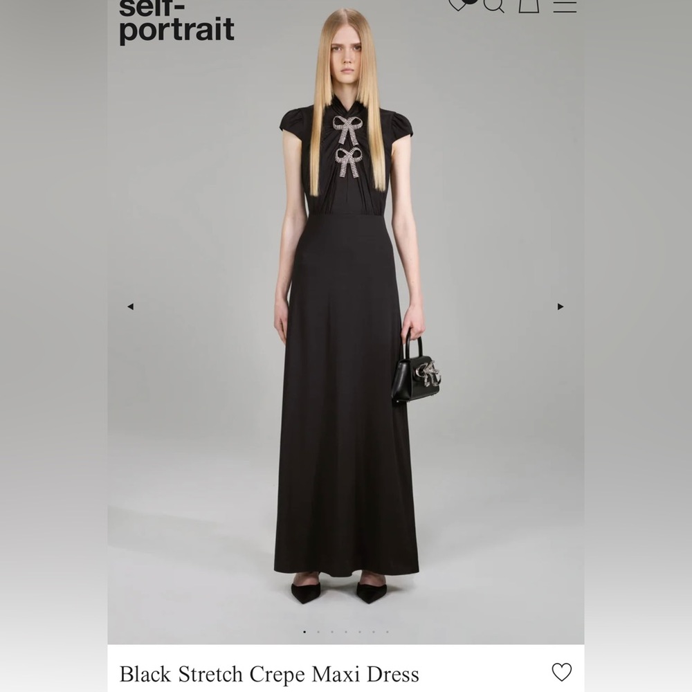 NWT black stretch crepe maxi dress - size US 8